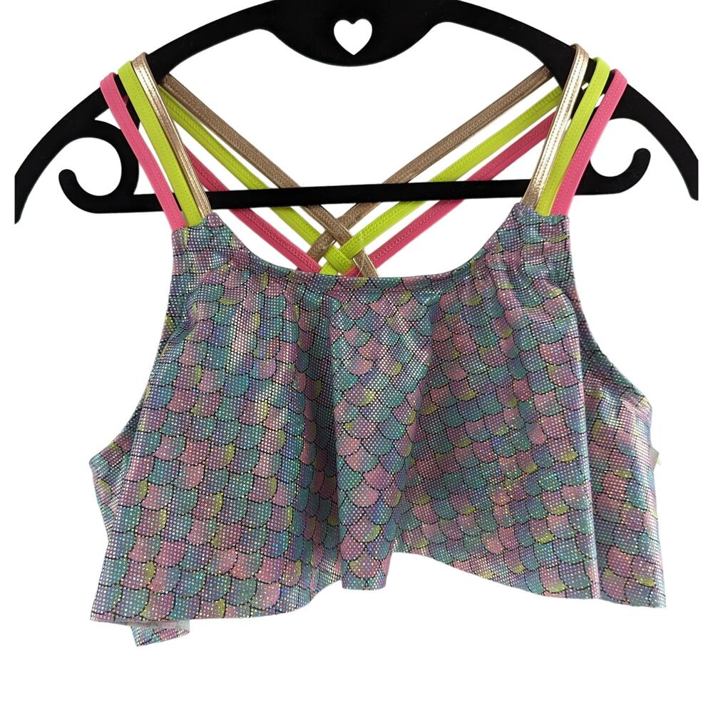 BCB Girls Bikini Swim Top Sparkle Shell Size XL